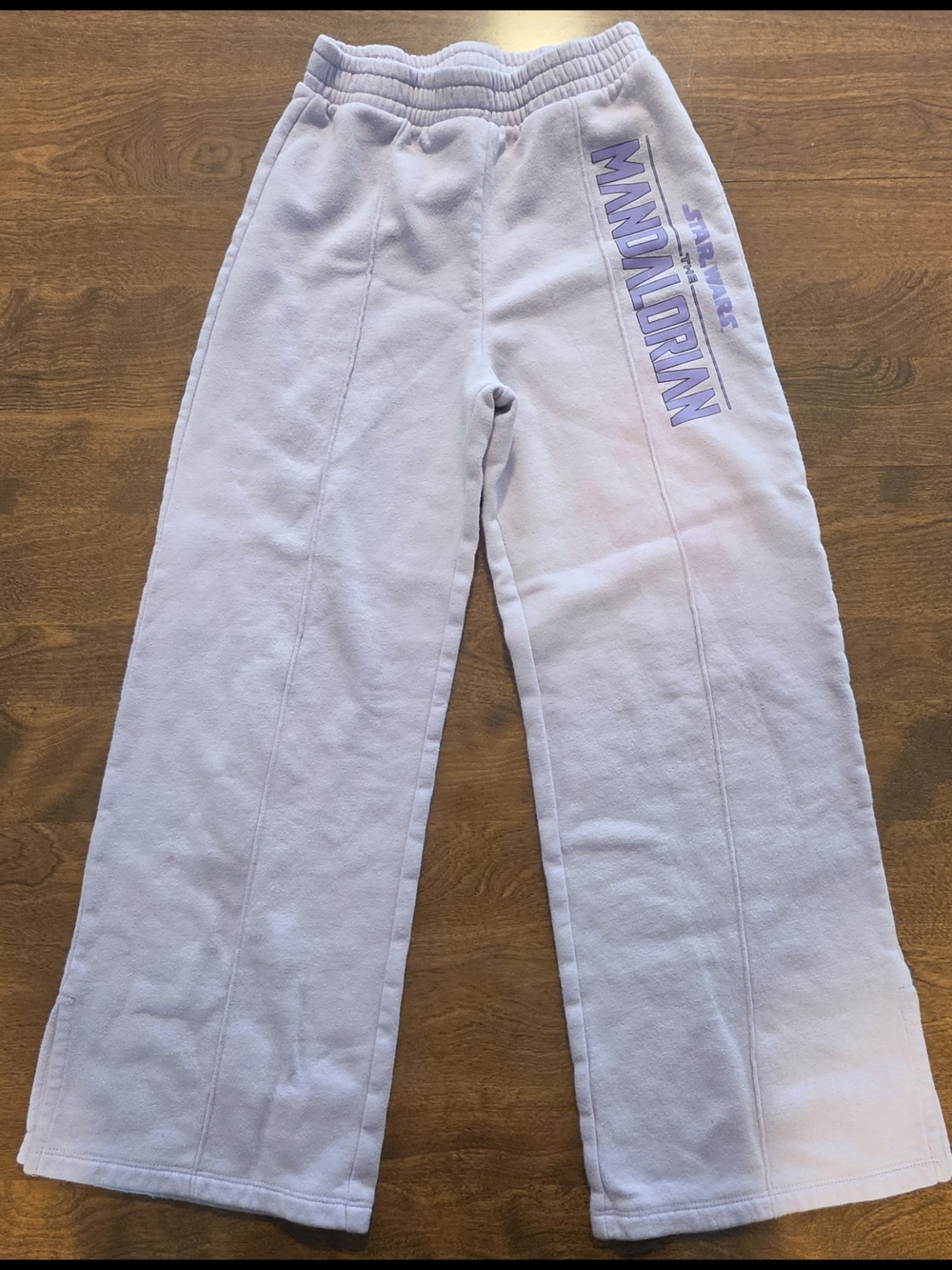H&M Star Wars The Mandalorian Purple Wide Leg Sweatpants Girls Size 8‎